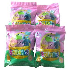 Lot of 4 Bags Squishes Toys Soft Cute Animal Squishy Party Favors 8 Pieces Each